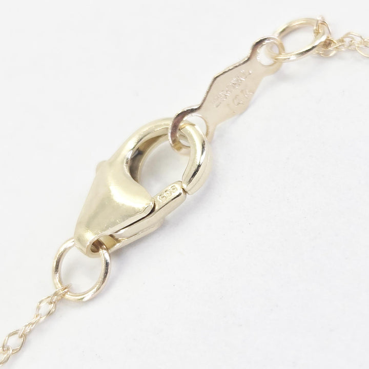 14K Yellow Gold Diamond Teardrop Necklace