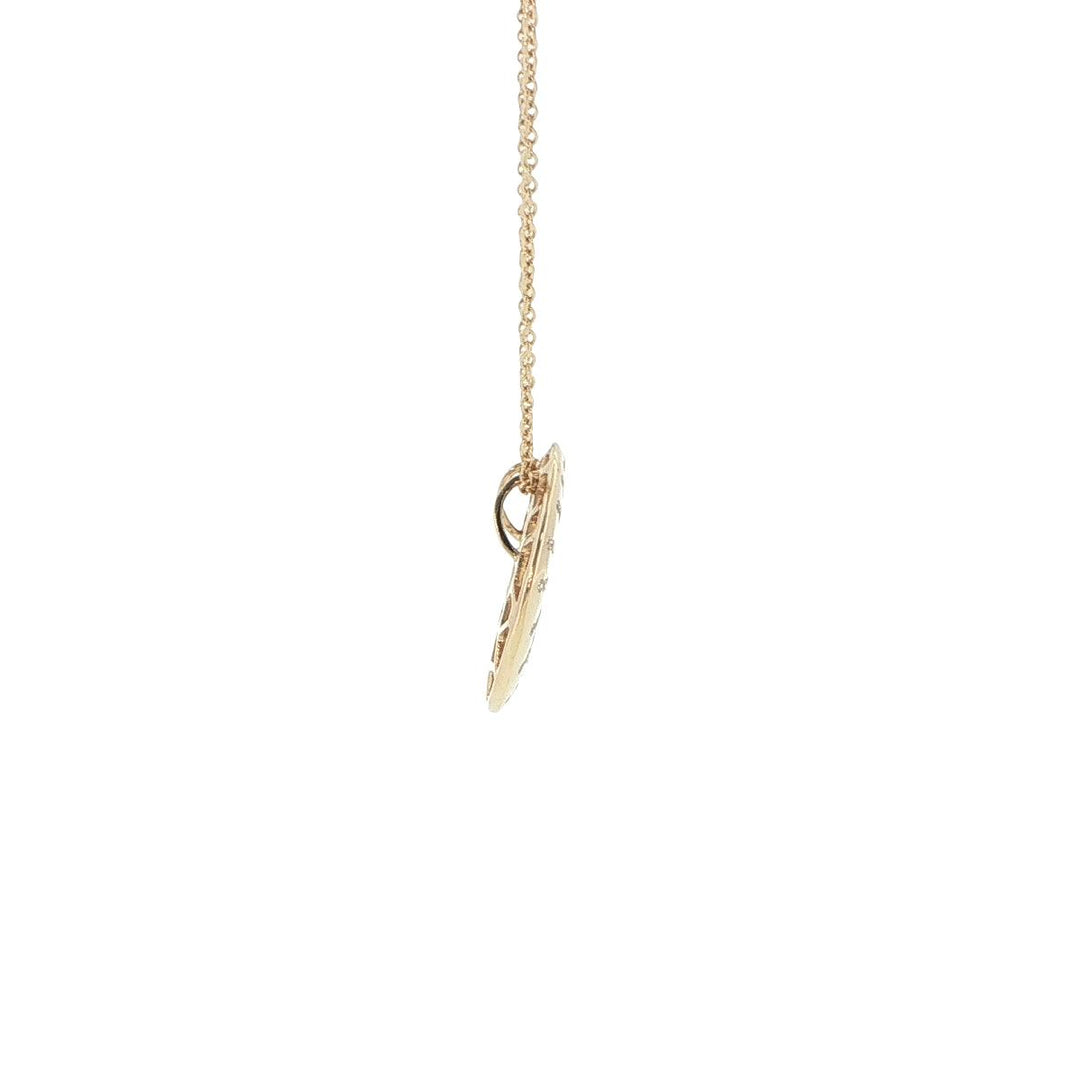14K Yellow Gold Diamond Sun Necklace
