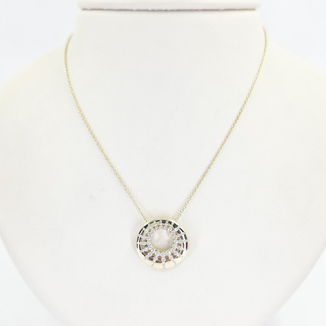 14K Yellow Gold Diamond Sun Necklace