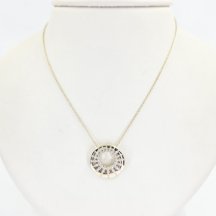 14K Yellow Gold Diamond Sun Necklace
