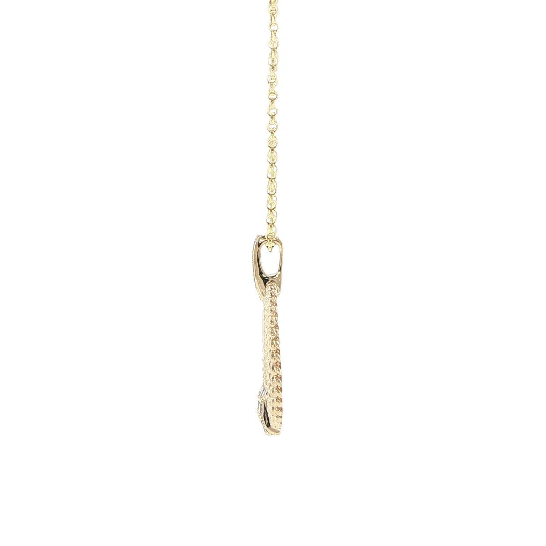 14K Yellow Gold Diamond Circle Necklace