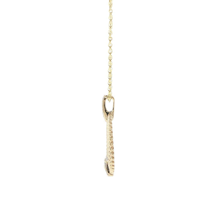 14K Yellow Gold Diamond Circle Necklace