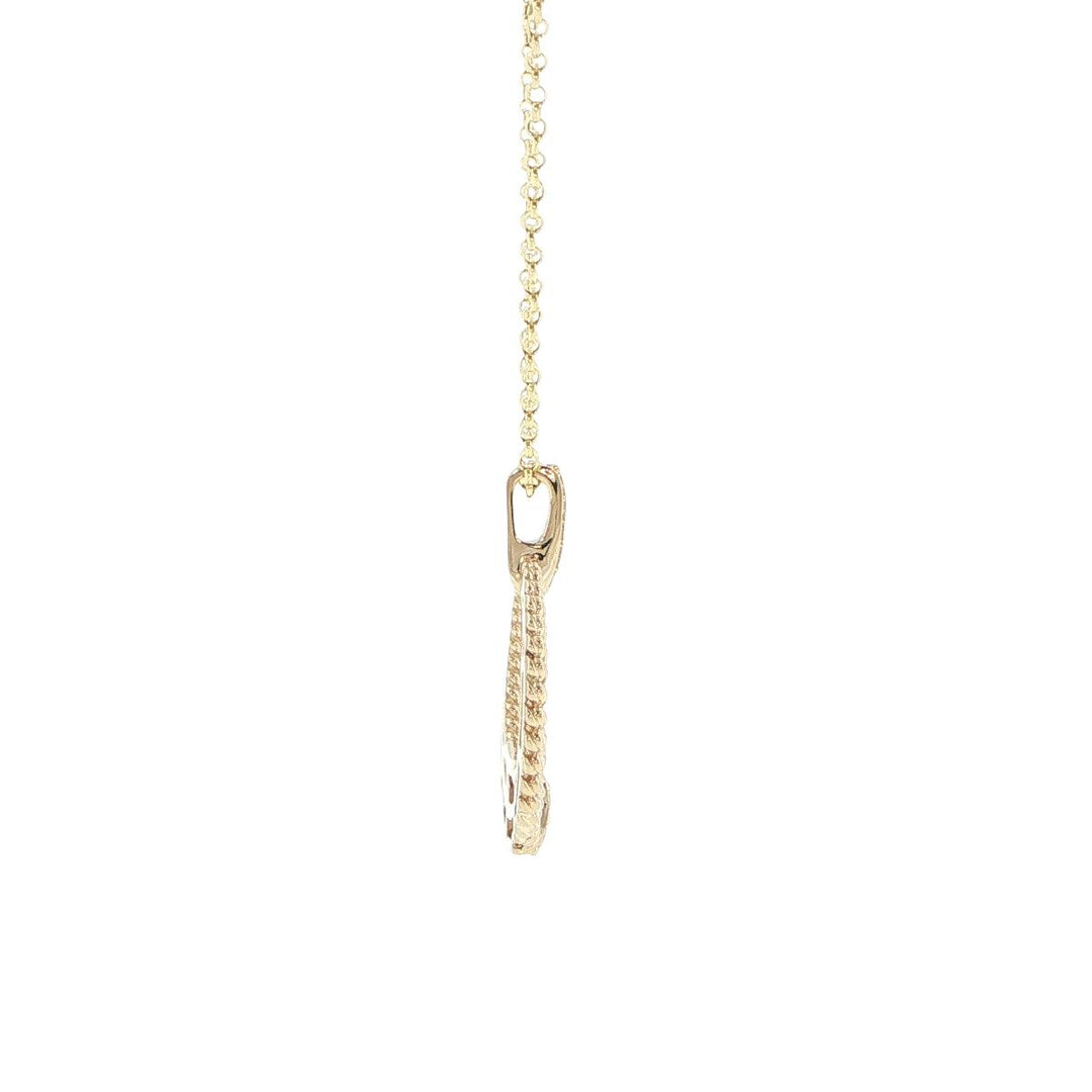 14K Yellow Gold Diamond Circle Necklace