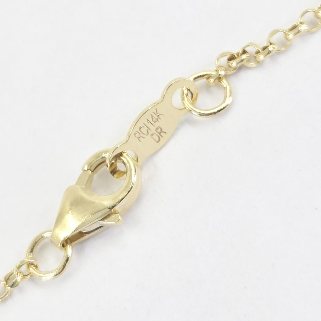 14K Yellow Gold Diamond Circle Necklace