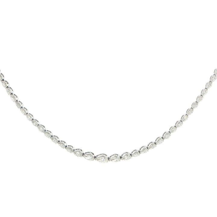 14K White Gold Pear Shape Diamond Necklace