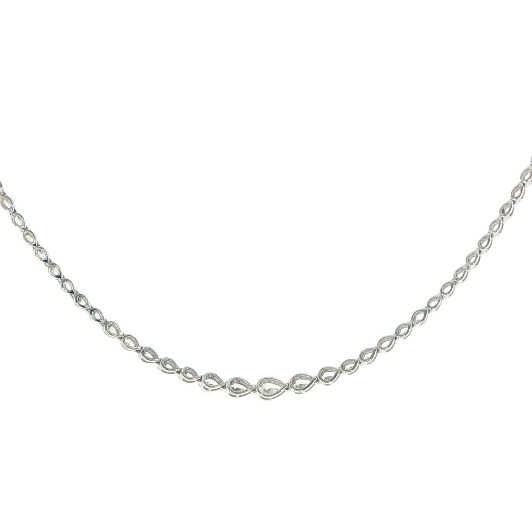 14K White Gold Pear Shape Diamond Necklace