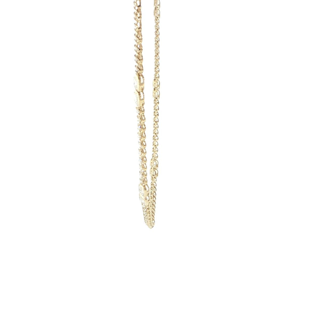 14K Yellow Gold Diamond Tennis Necklace
