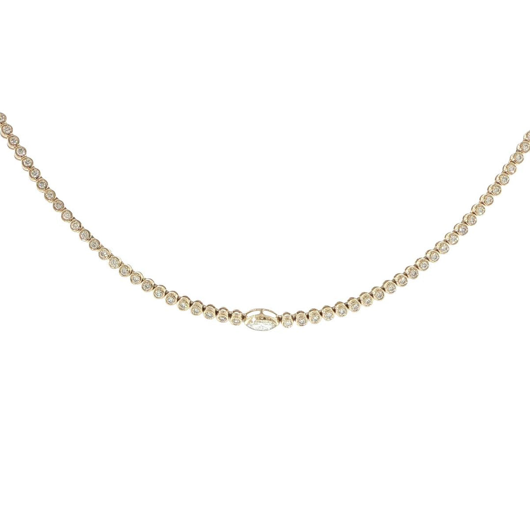 14K Yellow Gold Diamond Necklace