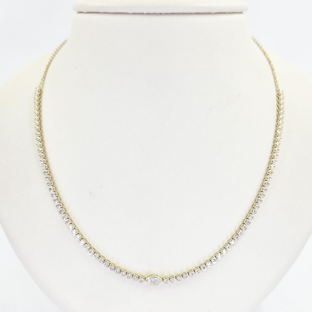 14K Yellow Gold Diamond Necklace