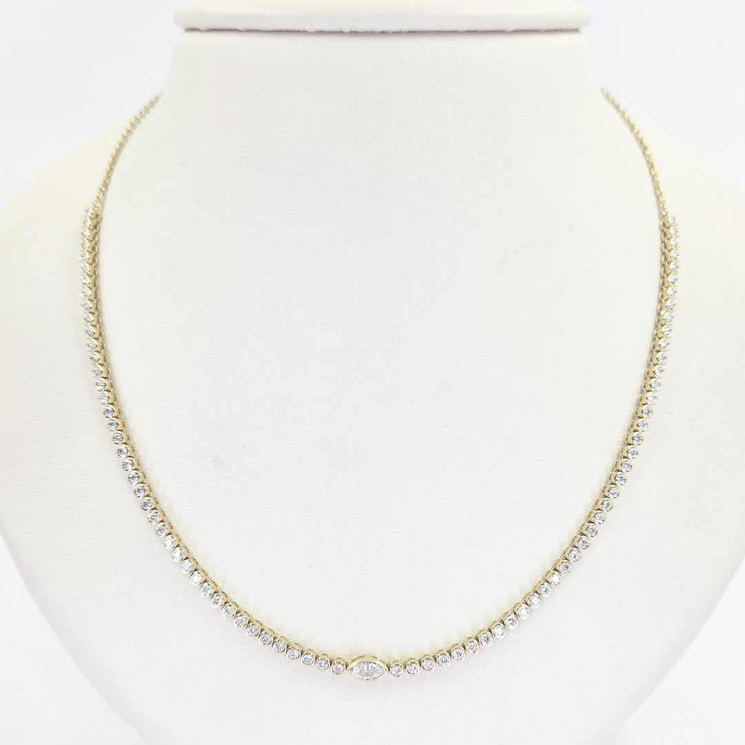 14K Yellow Gold Diamond Necklace