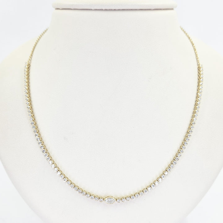 14K Yellow Gold Diamond Necklace