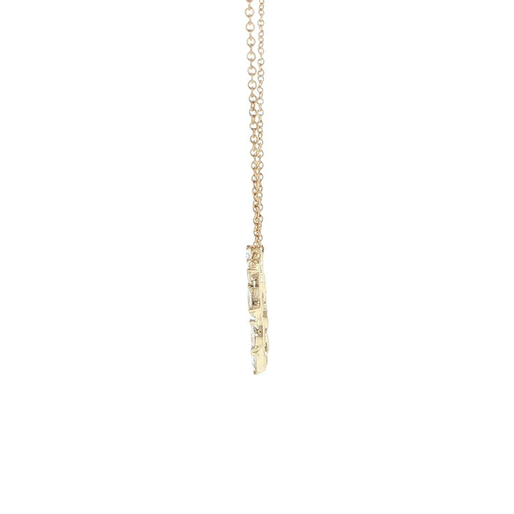 14K Yellow Gold Pear Cut Diamond Circle Necklace