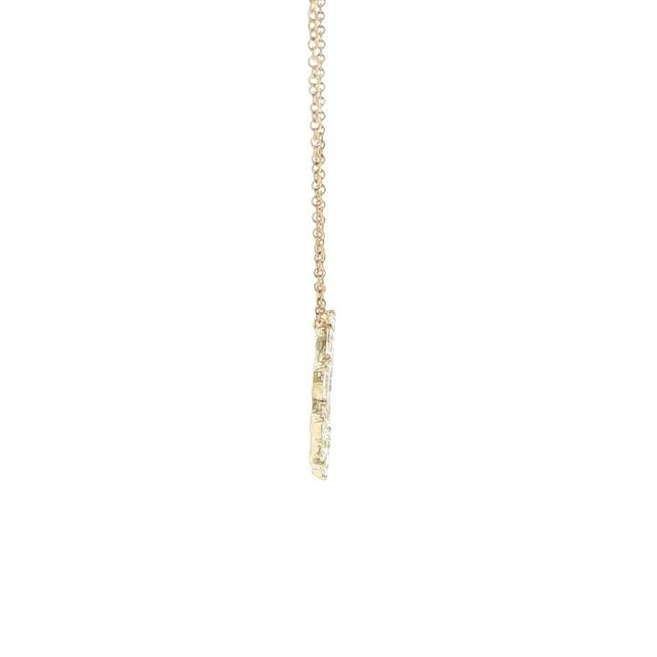 14K Yellow Gold Pear Cut Diamond Circle Necklace
