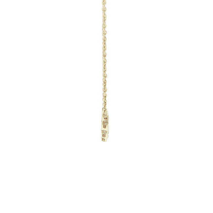14K Yellow Gold Emerald Cut Diamond Bezel Necklace
