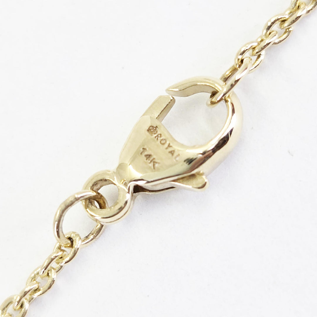 14K Yellow Gold Emerald Cut Diamond Bezel Necklace