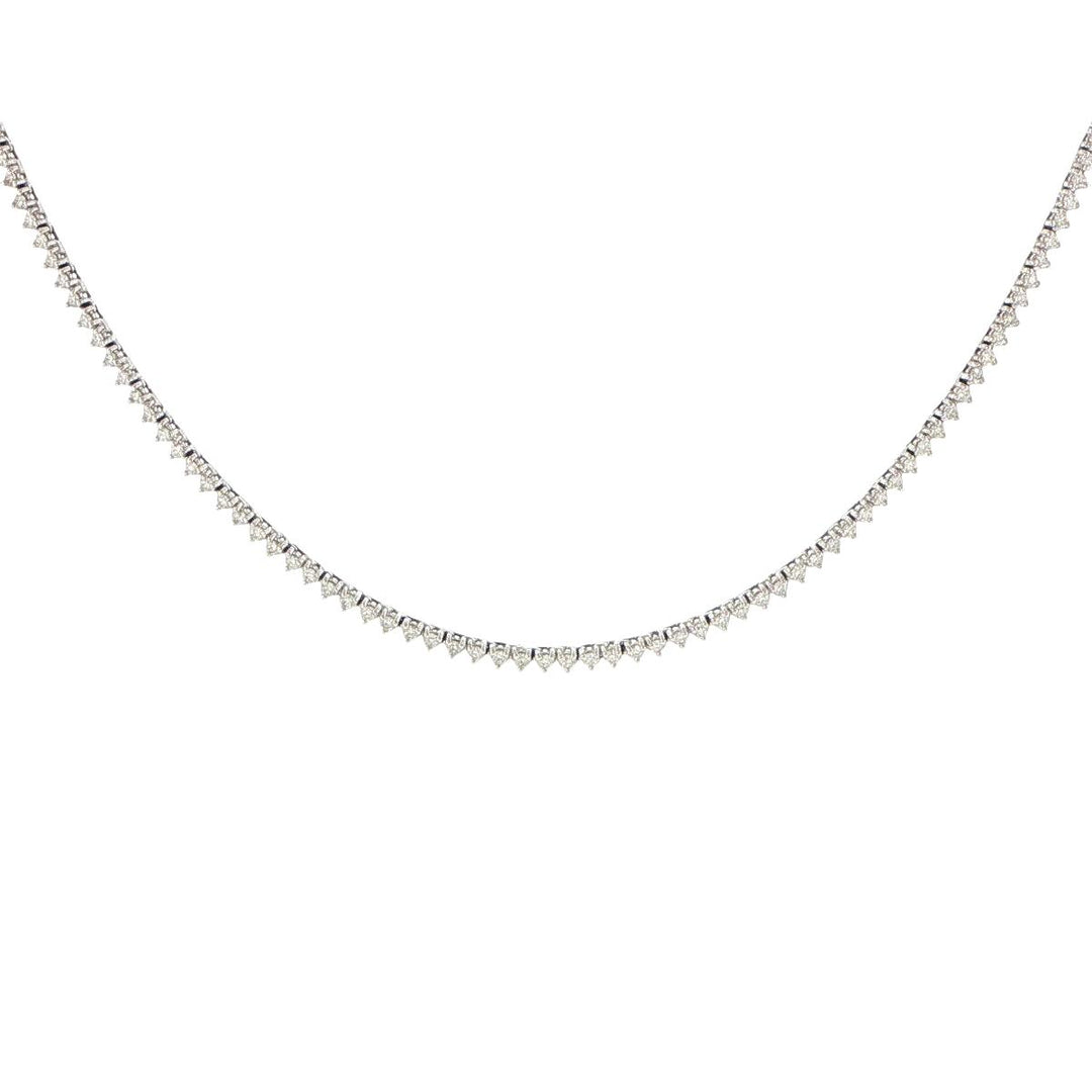 14K White Gold Diamond Tennis Necklace