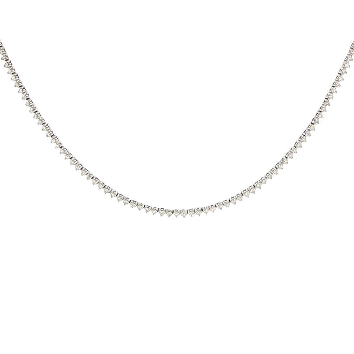 14K White Gold Diamond Tennis Necklace