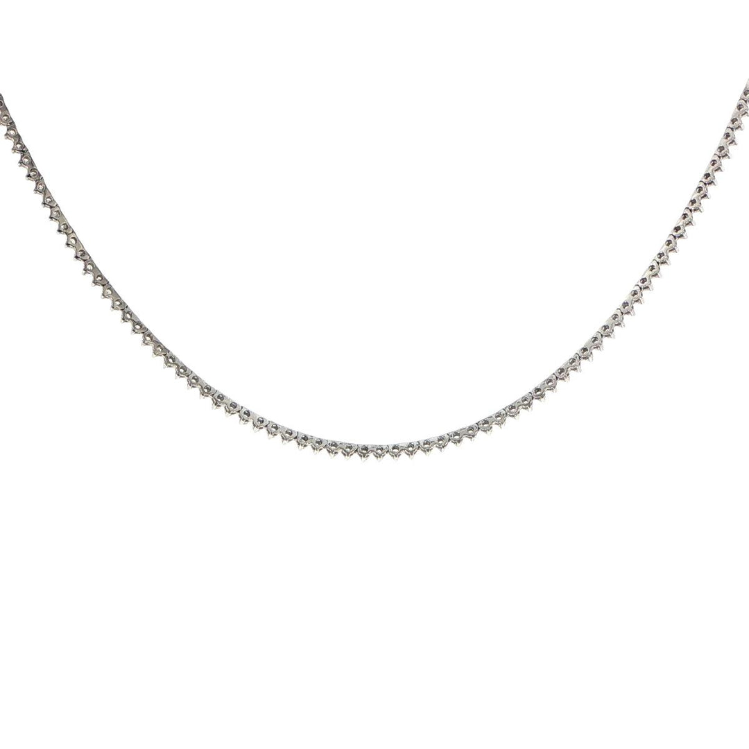 14K White Gold Diamond Tennis Necklace