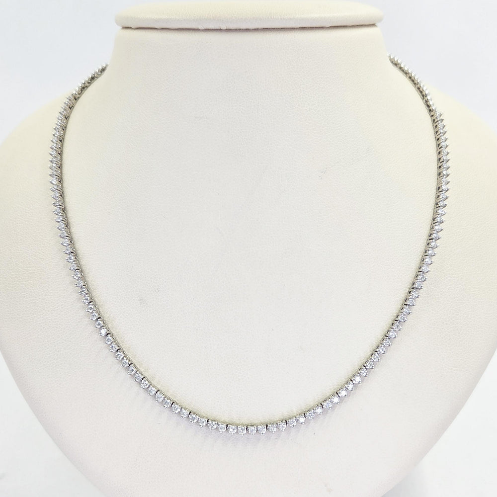 14K White Gold Diamond Tennis Necklace