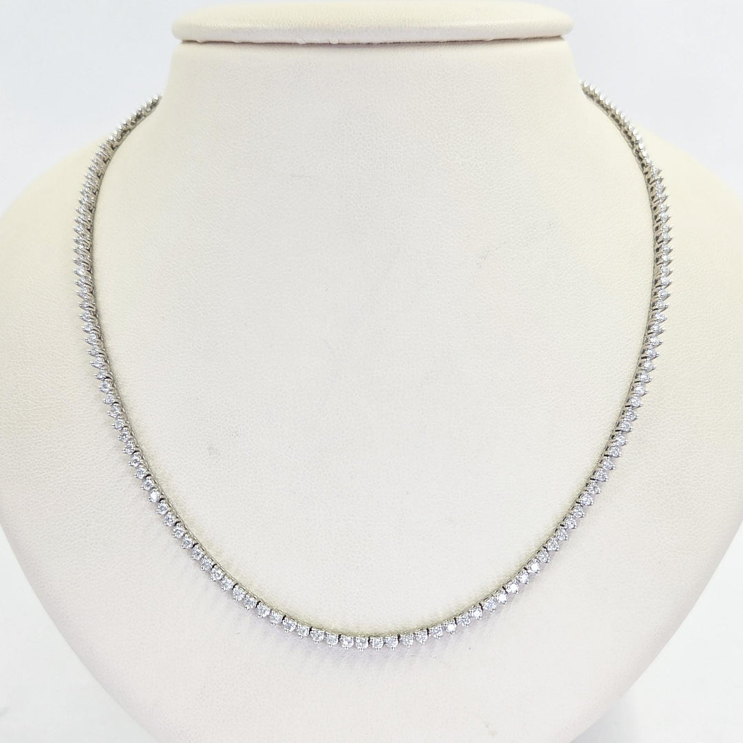 14K White Gold Diamond Tennis Necklace