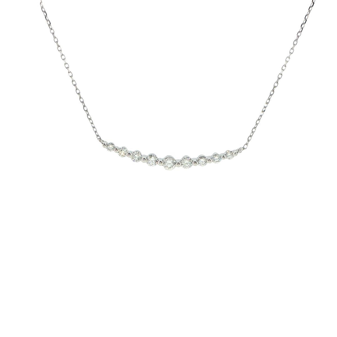 14K White Gold Graduated Diamond Necklace