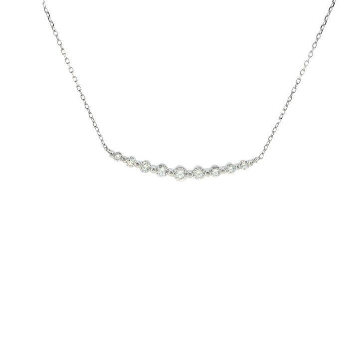 14K White Gold Graduated Diamond Necklace