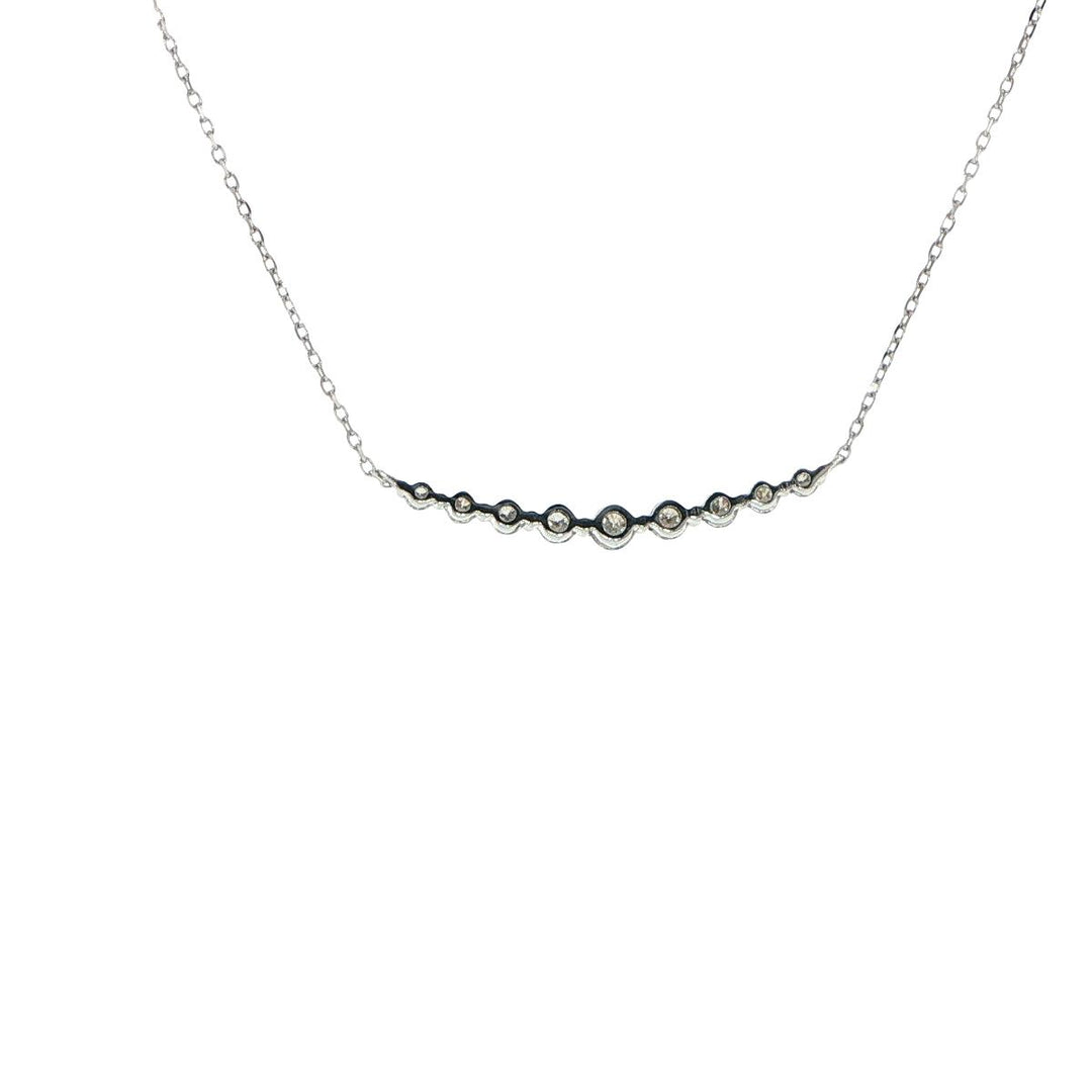 14K White Gold Graduated Diamond Necklace
