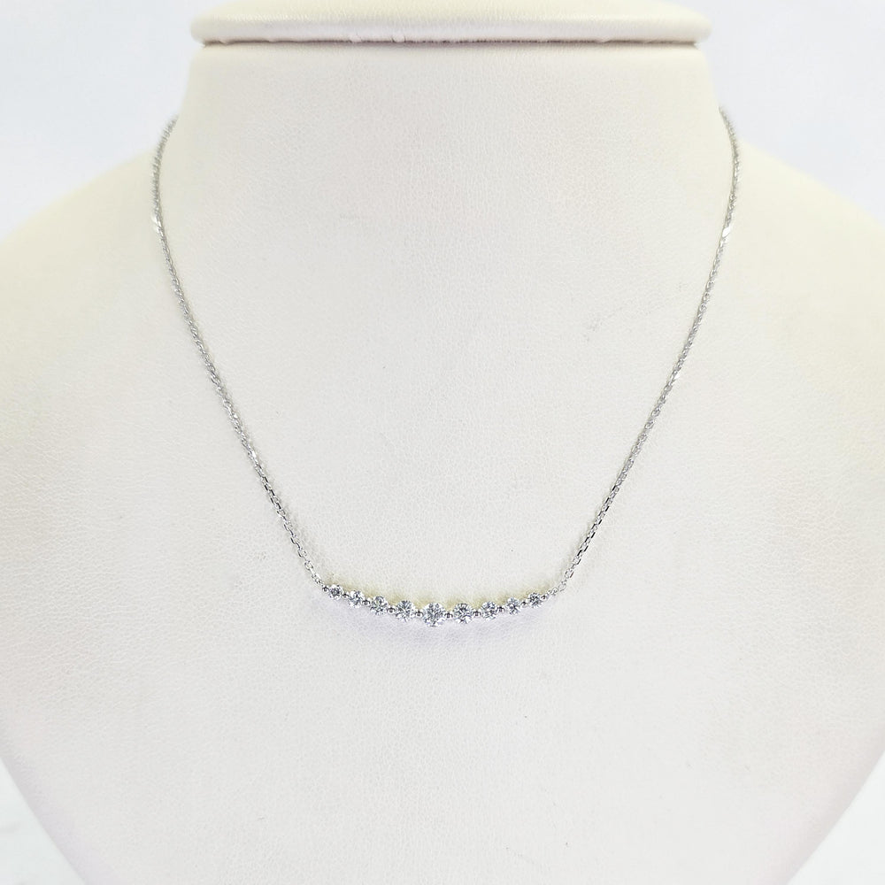 14K White Gold Graduated Diamond Necklace