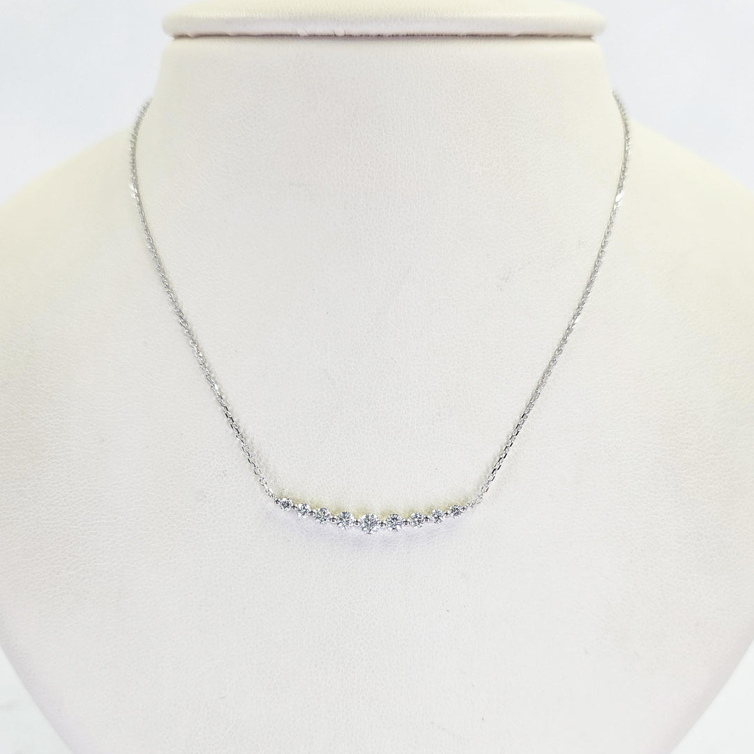 14K White Gold Graduated Diamond Necklace
