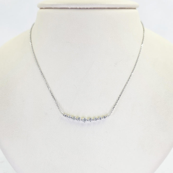 14K White Gold Graduated Diamond Necklace