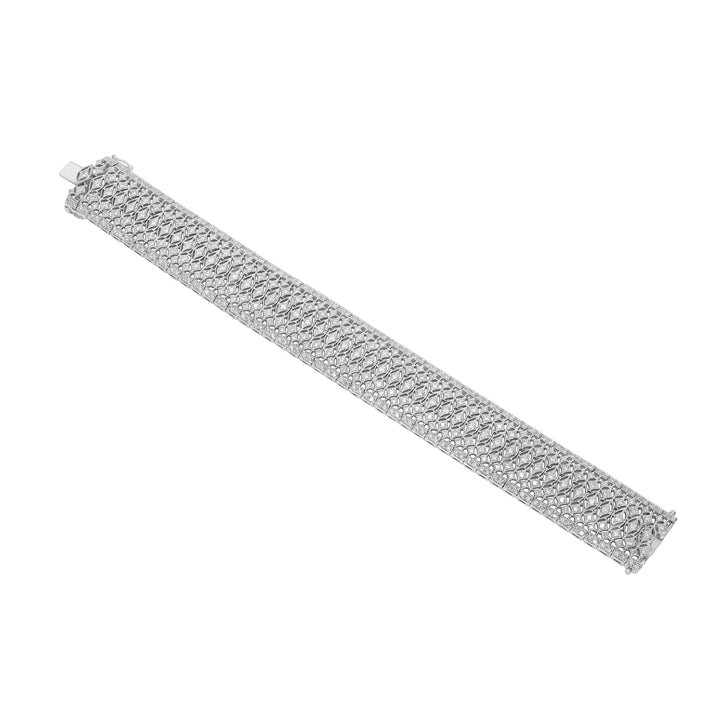 Wide Openwork Diamond Bracelet