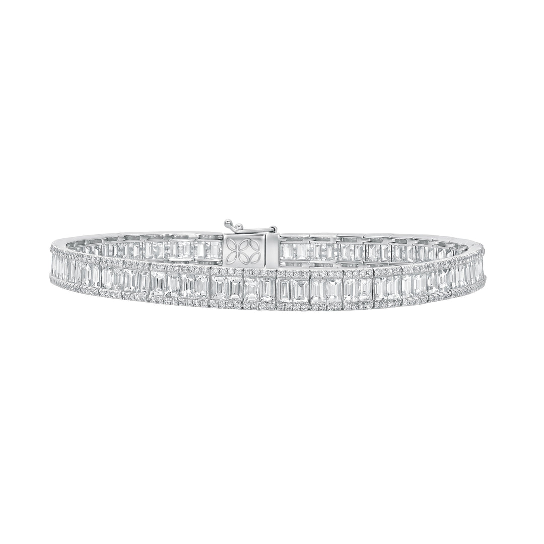 Baguette and Round Cut Diamond Bracelet
