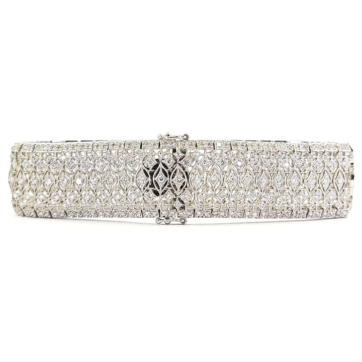 Wide Openwork Diamond Bracelet