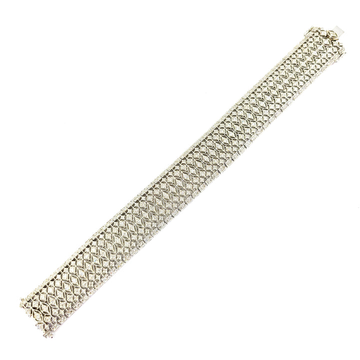 Wide Openwork Diamond Bracelet