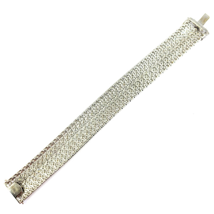 Wide Openwork Diamond Bracelet
