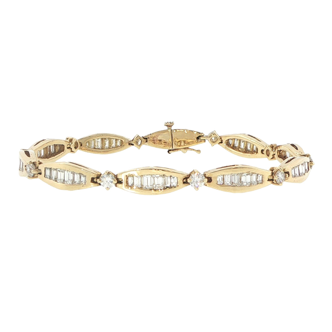 Baguette Diamond Link Bracelet
