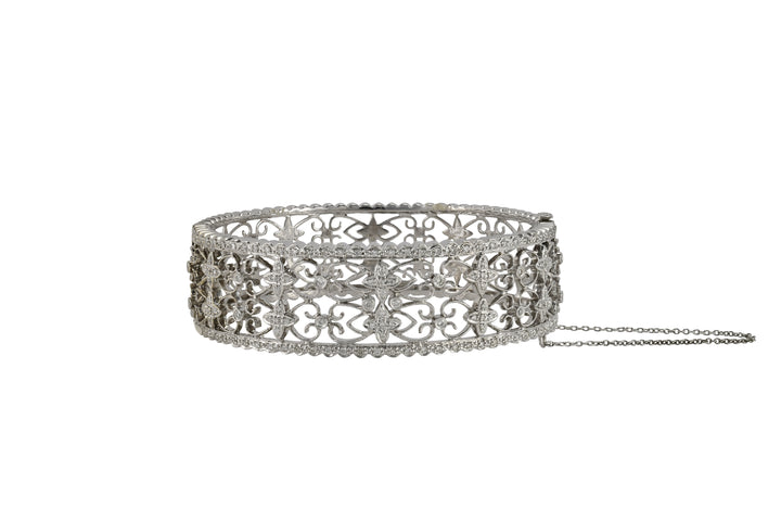 Openwork Diamond Bangle Bracelet