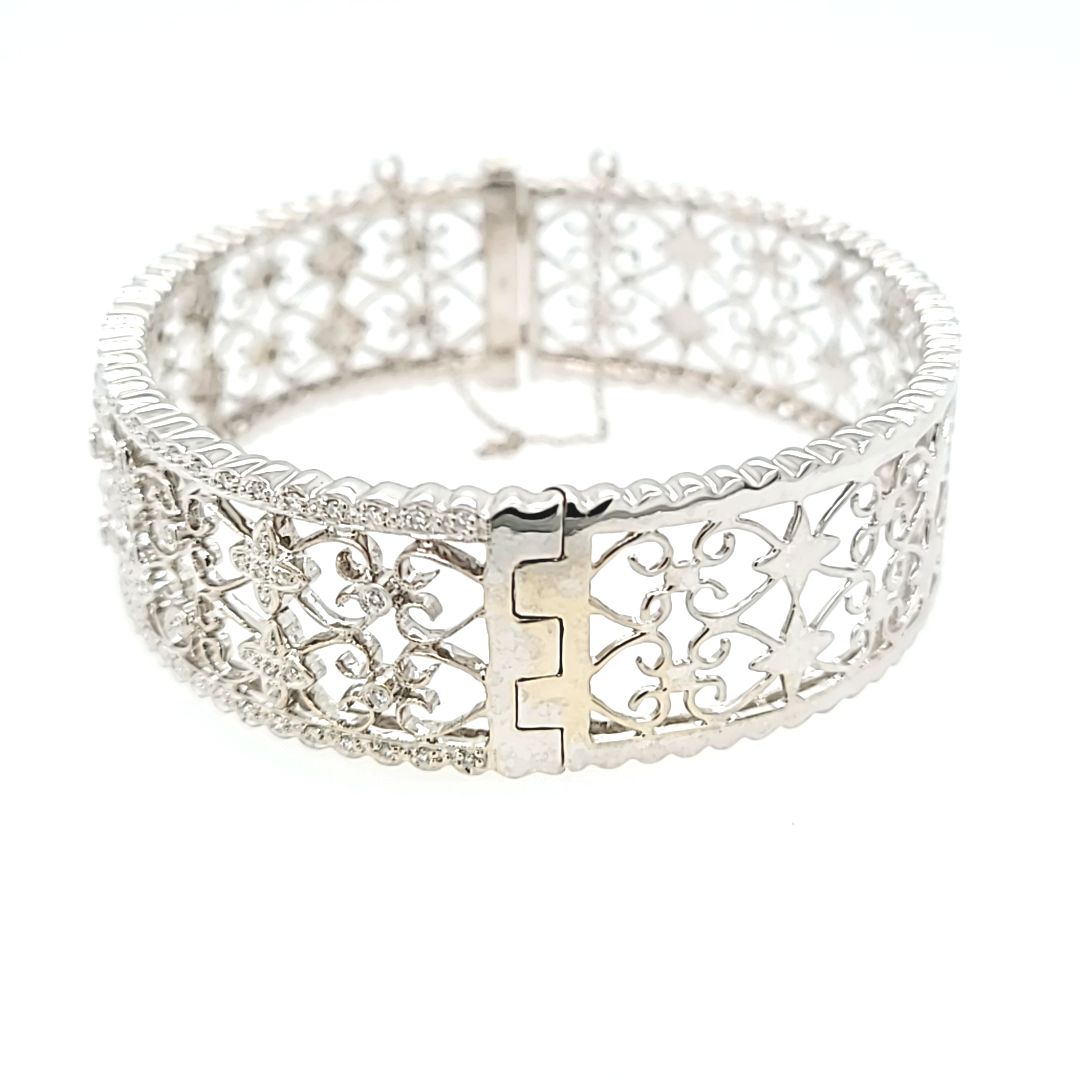 Openwork Diamond Bangle Bracelet
