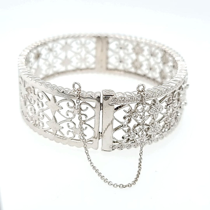 Openwork Diamond Bangle Bracelet