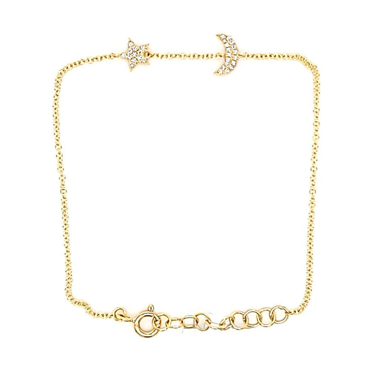 Moon and Star Diamond Bracelet