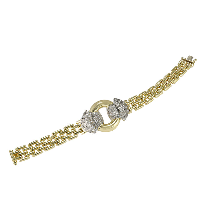 Diamond Fan and Link Bracelet