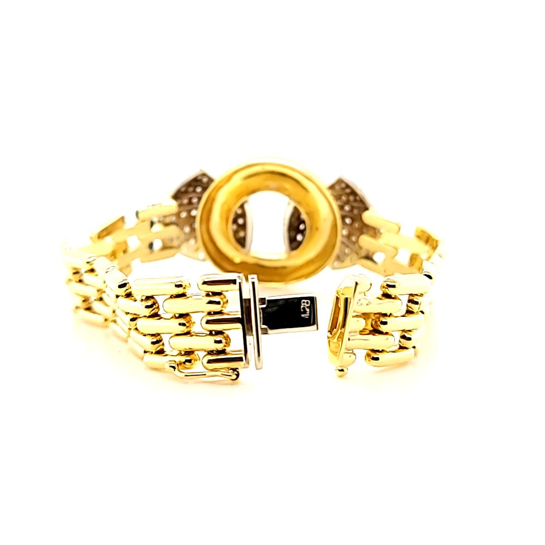 Diamond Fan and Link Bracelet