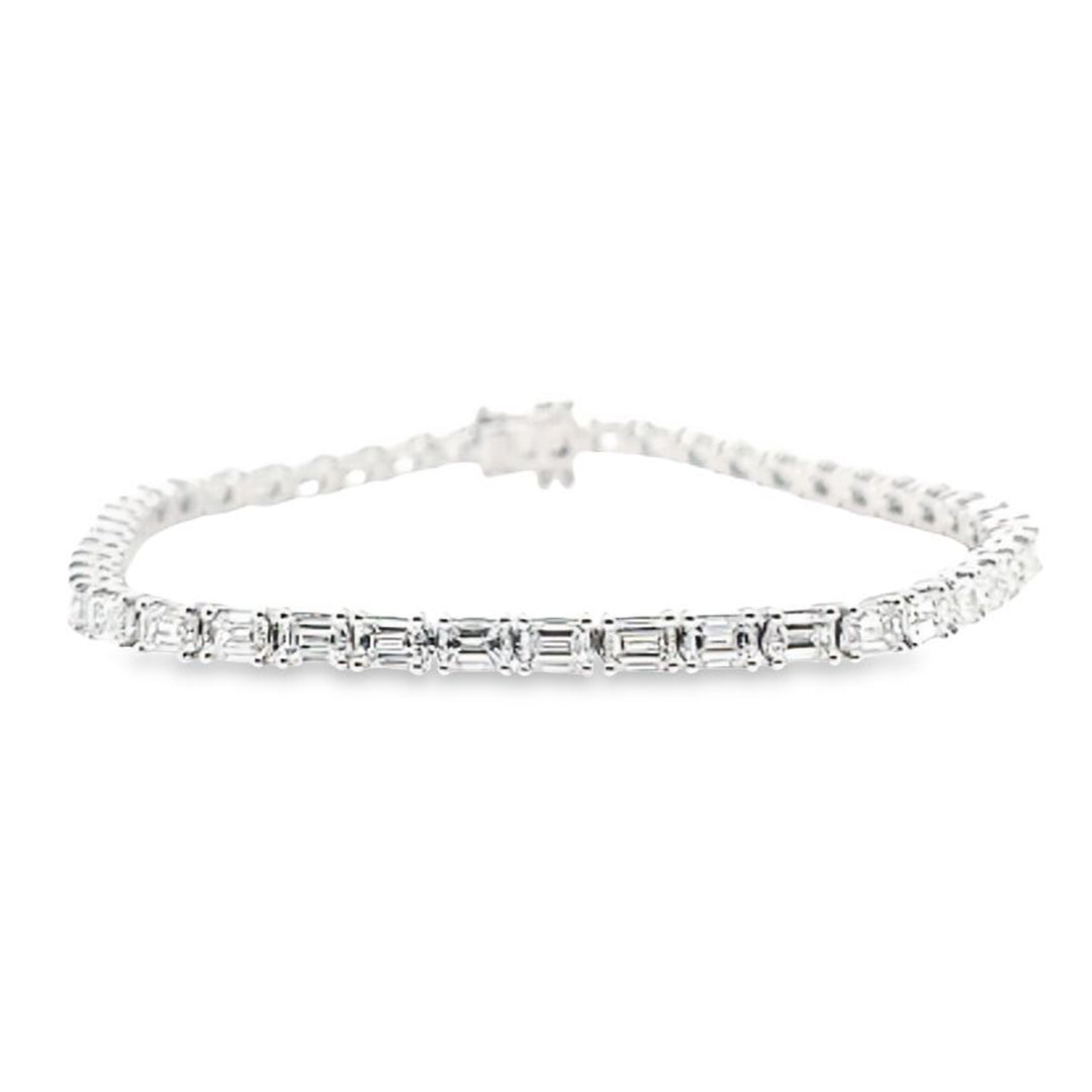 Baguette Cut Diamond Line Bracelet