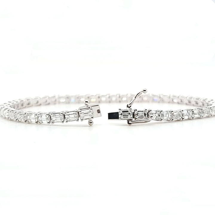 Baguette Cut Diamond Line Bracelet