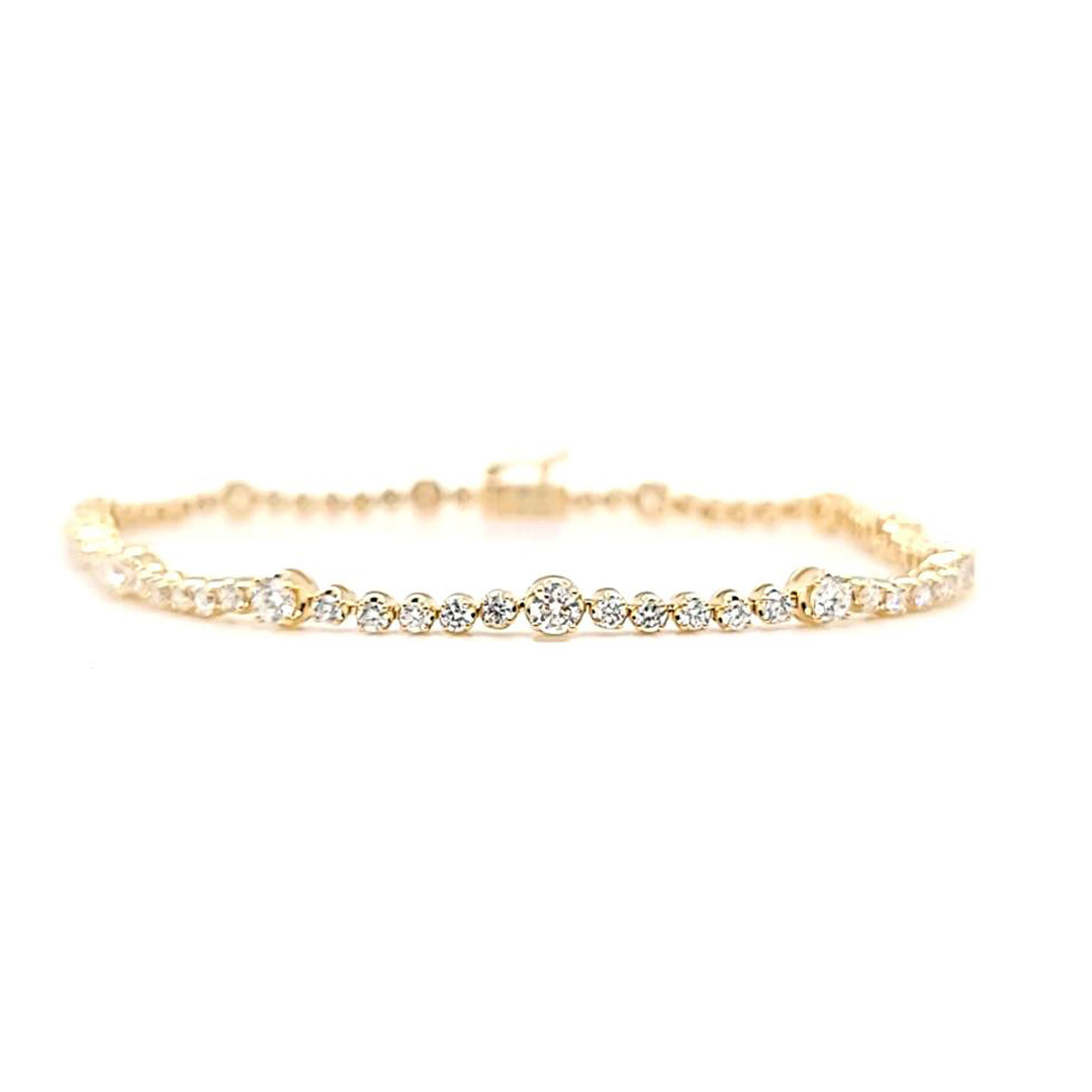 1.99 Carat Alternating Diamond Bracelet