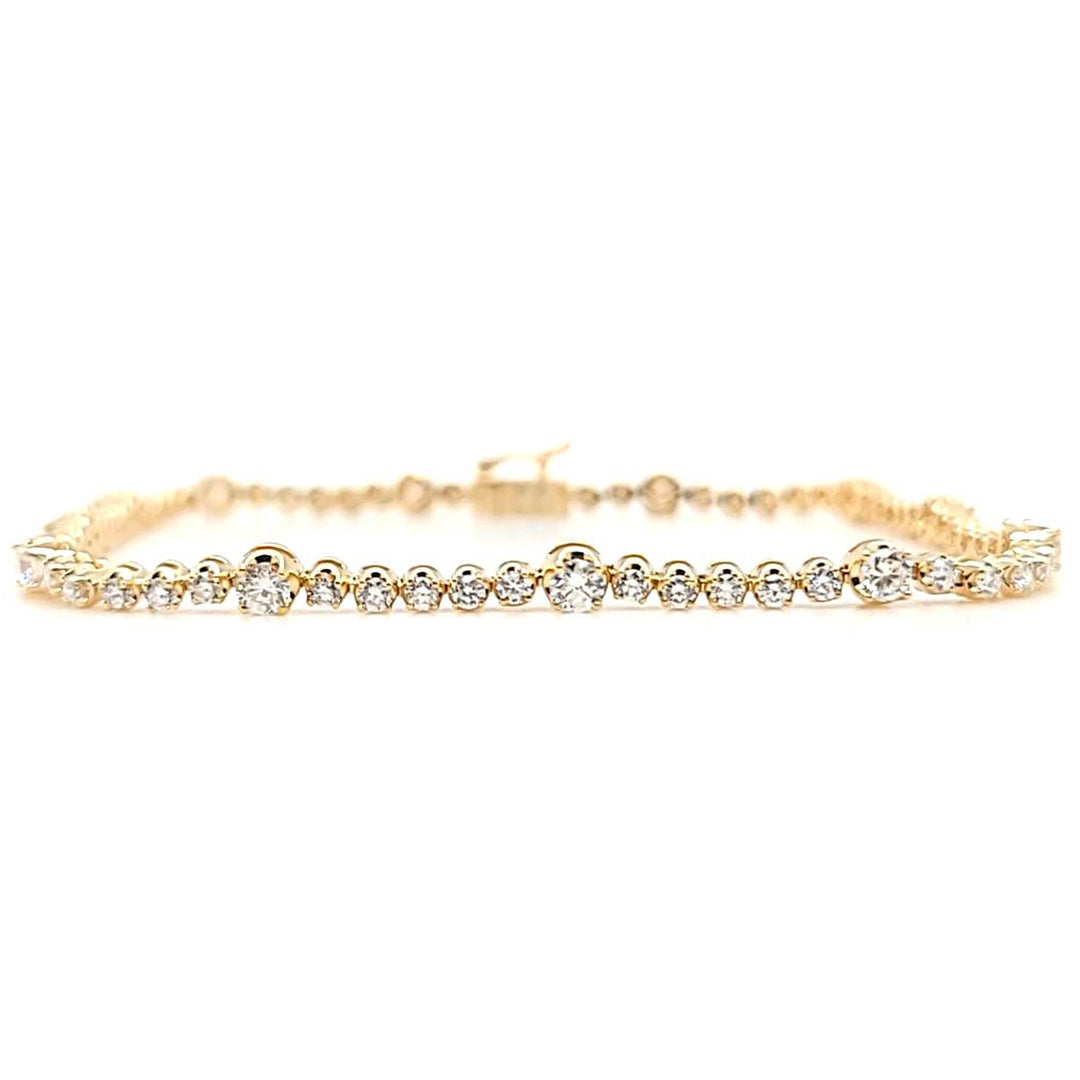 1.99 Carat Alternating Diamond Bracelet