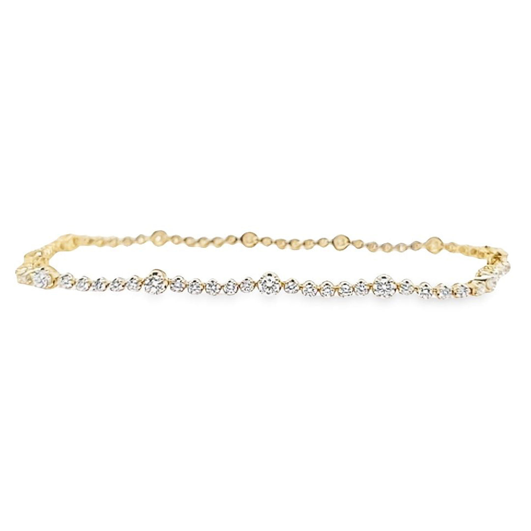 1.99 Carat Alternating Diamond Bracelet