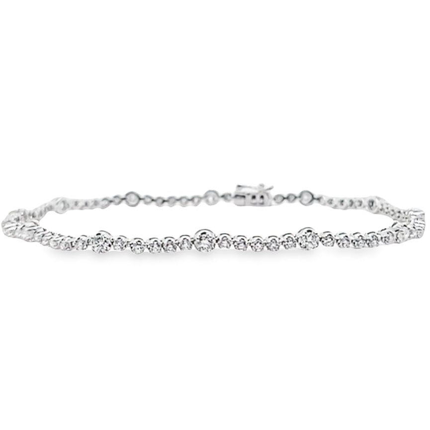 1.96 Carat Alternating Diamond Bracelet