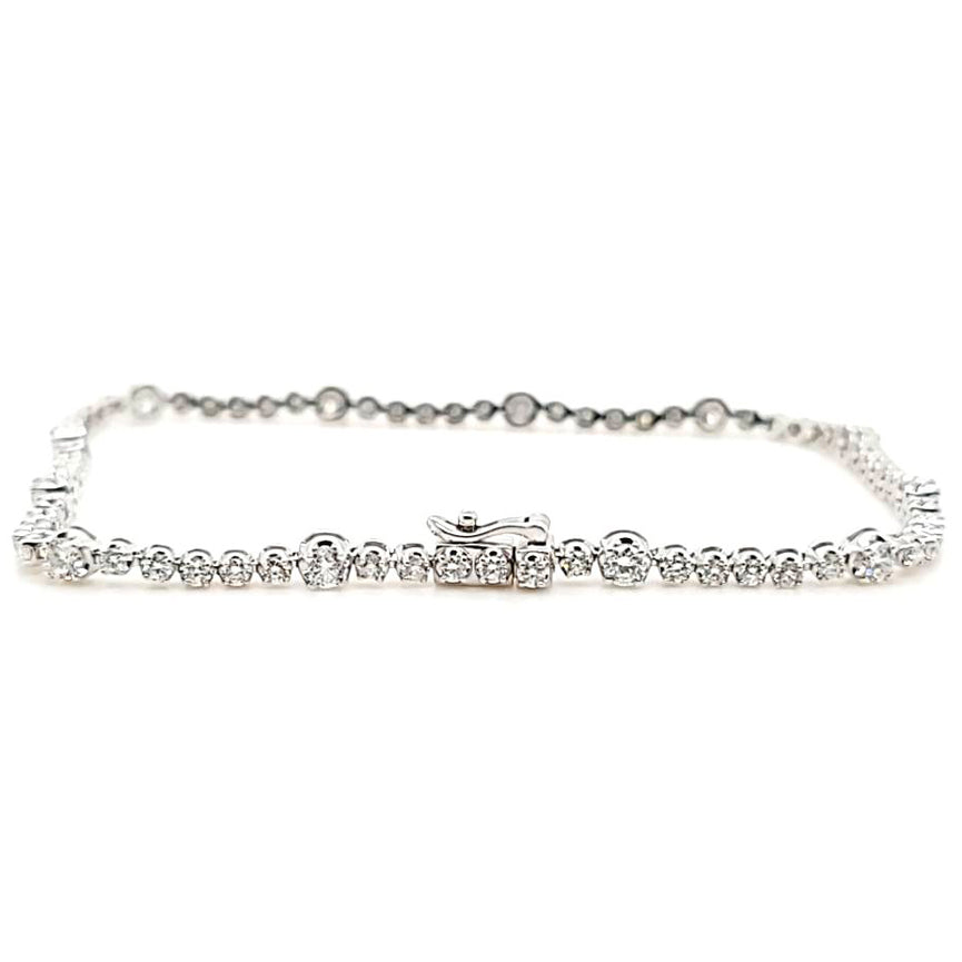 1.96 Carat Alternating Diamond Bracelet