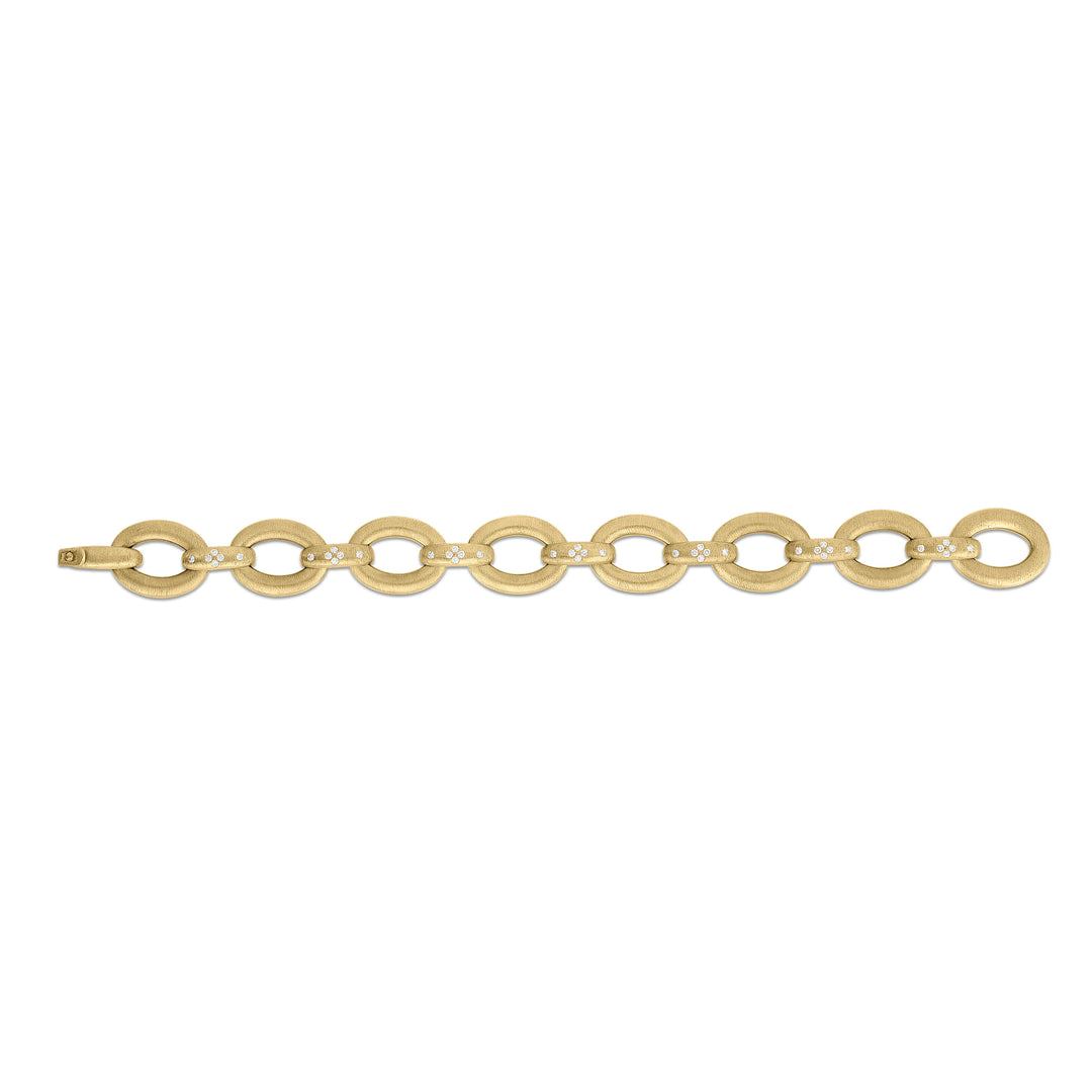 Duchessa Satin Oval and Diamond Accent Link Bracelet